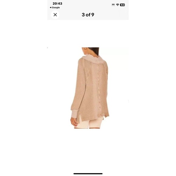 We The Free People Womens Top Size XS Oversized Mock Neck She's a Keeper - Picture 2 of 9